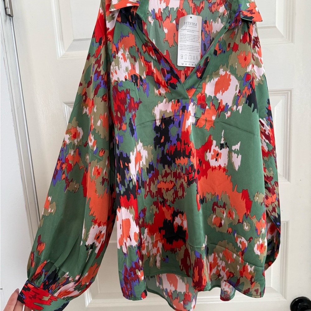 Eterna Multicolor Abstract Women's Blouse
